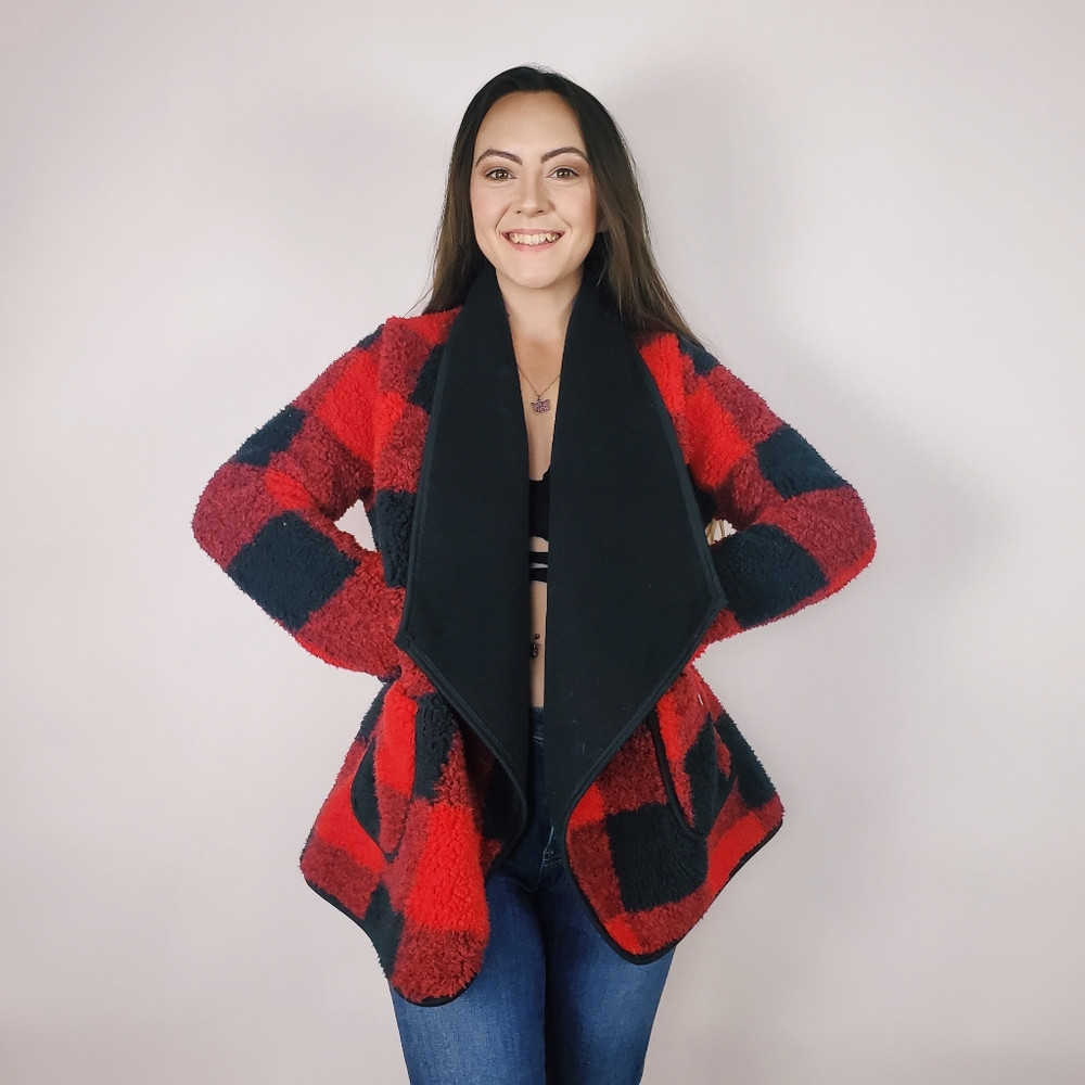 NWT Sonoma Buffalo Plaid Fleece Jacket